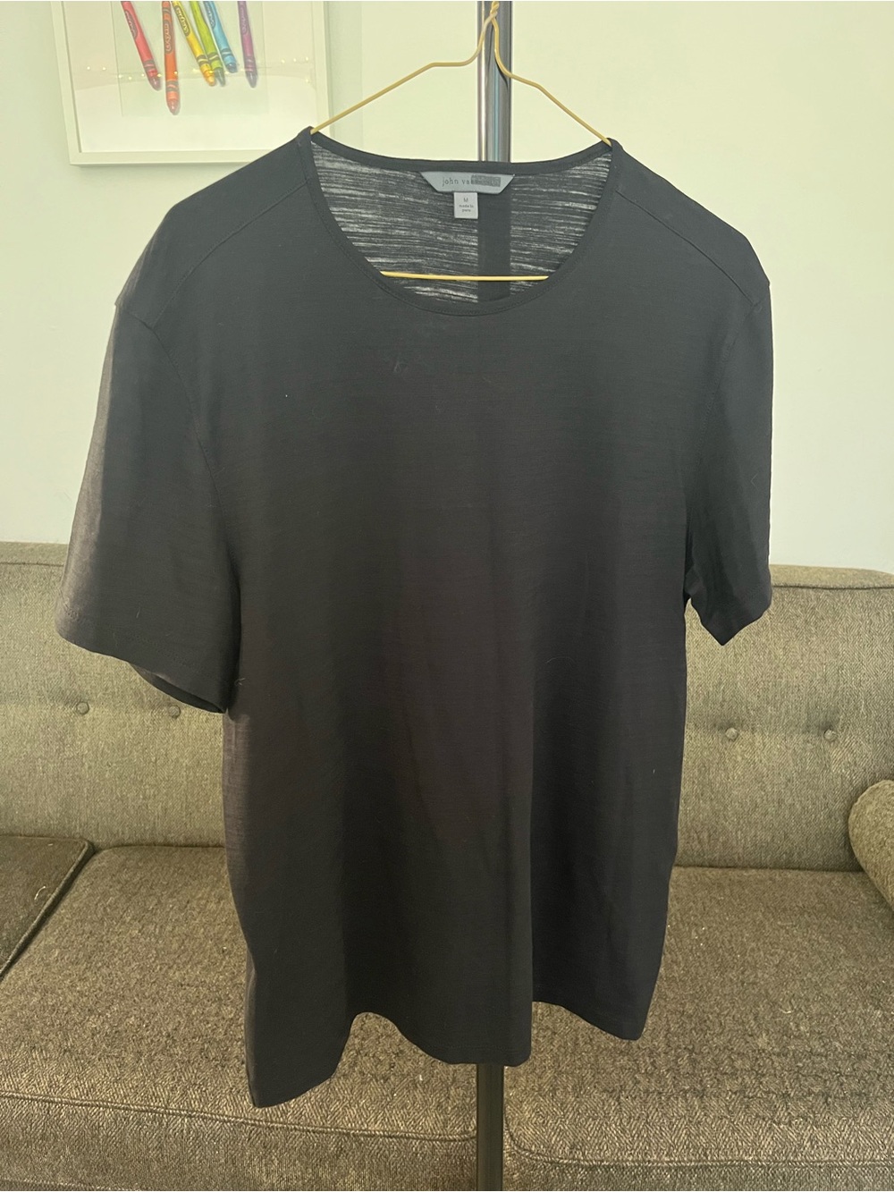 John Varvatos Black Short-Sleeve Crewneck Tee